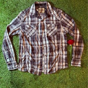 Buckle Black Vintage Plaid button-up shirt